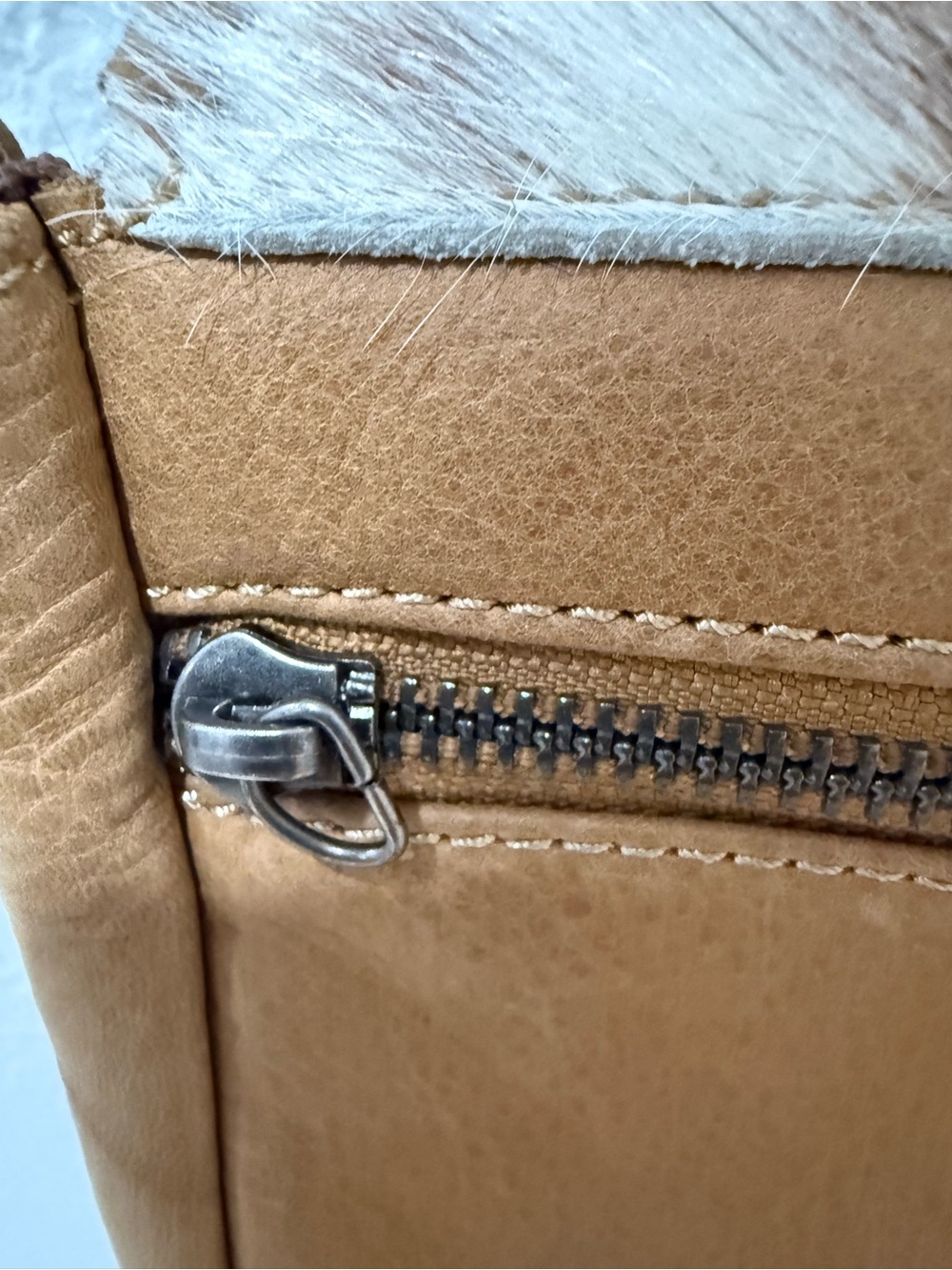 Montana West Fringe Cowhide Crossbody Bag in Brown and White - Picture 8 of 10